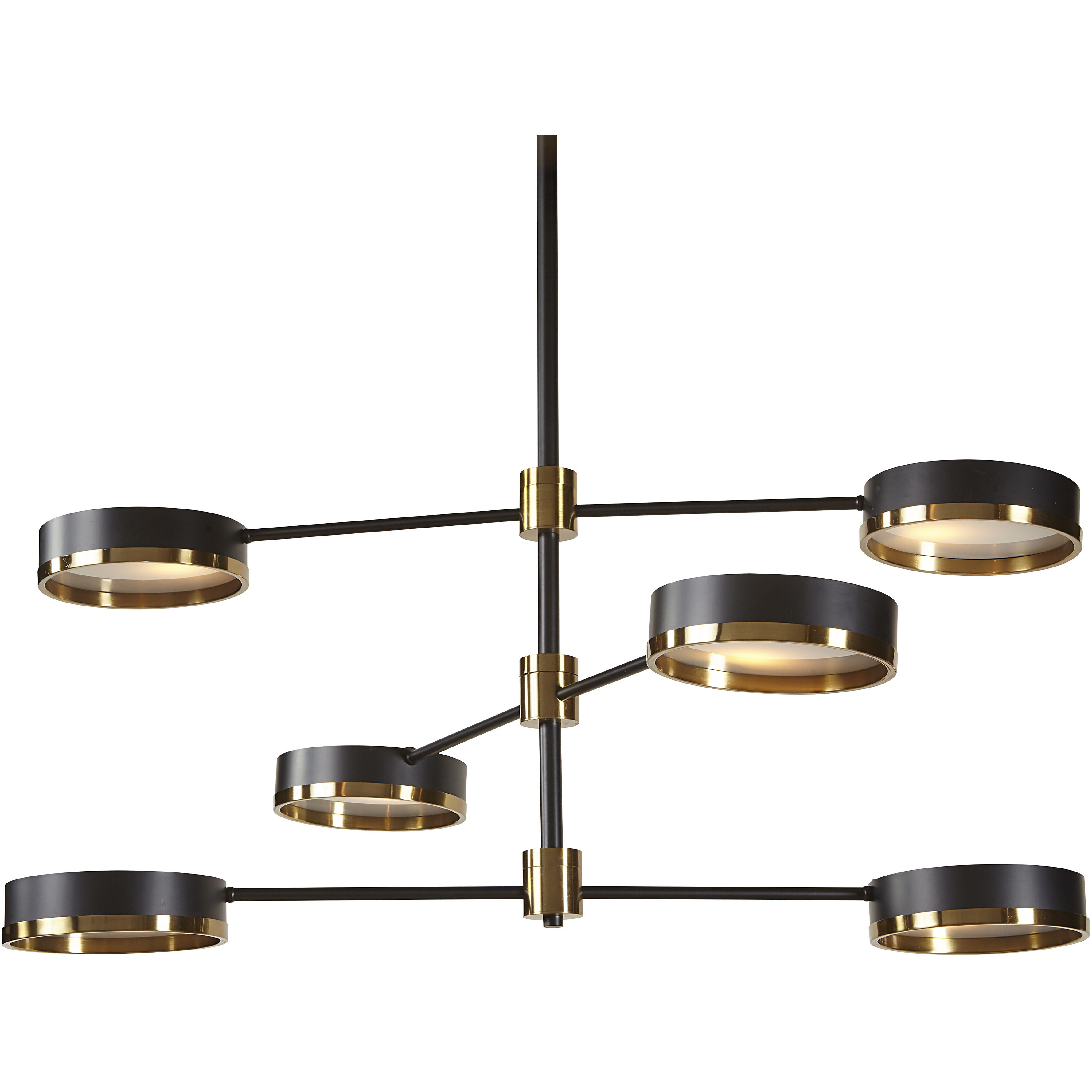 Oralee 6 Light 43 inch Black / Brass / Black Chandelier Ceiling Light